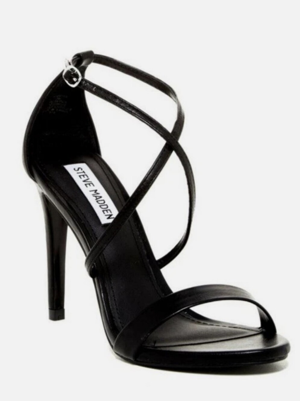 Steve Madden Floriaa Black Strappy Stiletto Heels Open Toe Pumps Size 8.5